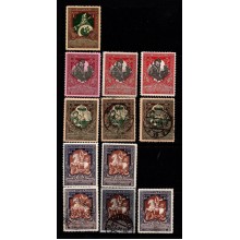 1914 - Rusland - Frimærke - Krigsvelgørenhed - Lot med diverse - Ustemplet/stemplet.